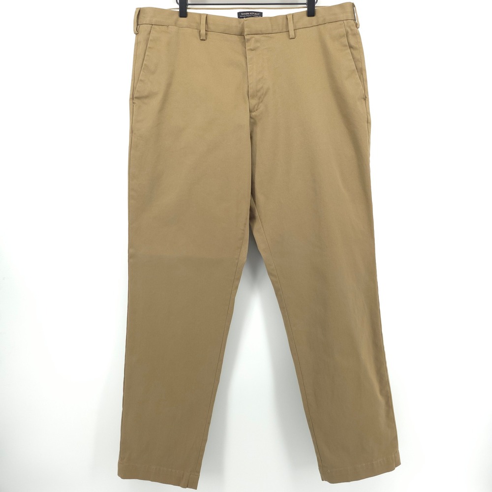 Banana Republic Mason Athletic Tapered Men Pants 38x32 Tan Khaki Chinos